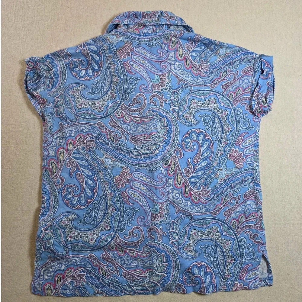 Lauren Ralph Lauren Womens XS Blue Paisley Pajama‎ Set RLR Capri Pants Shirt PJs